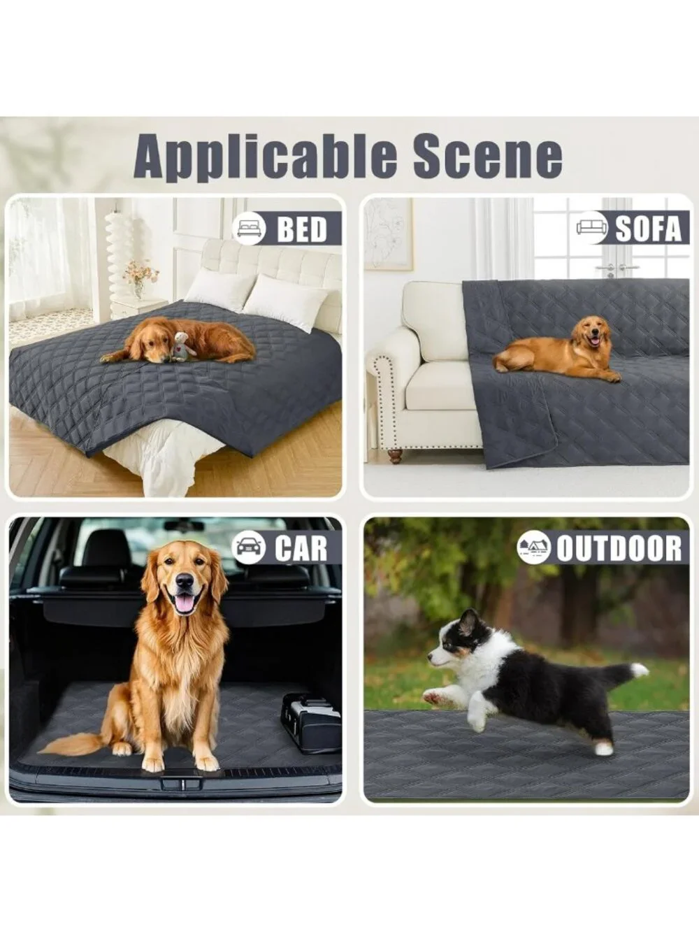 Waterproof Reversible Dog Bed Cover & Pet Blanket for Sofa Couch - Cozy